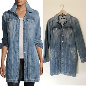 7 For Mankind Long Trucker Denim Jacket, Size S